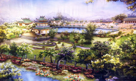 Bức tranh thêu “Trời Nam - Nguyên khí Trấn Biên”.