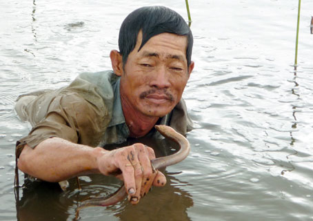 Các ngón tay như gọng kềm của Minh “lịch” Ảnh: Đ.PHÚ