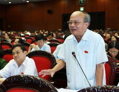 Các ĐBQH thảo luận tại hội trường