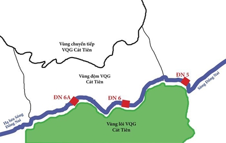 Sơ đồ dự án thủy điện Đồng Nai 6 và 6A trên thượng nguồn sông Đồng Nai.