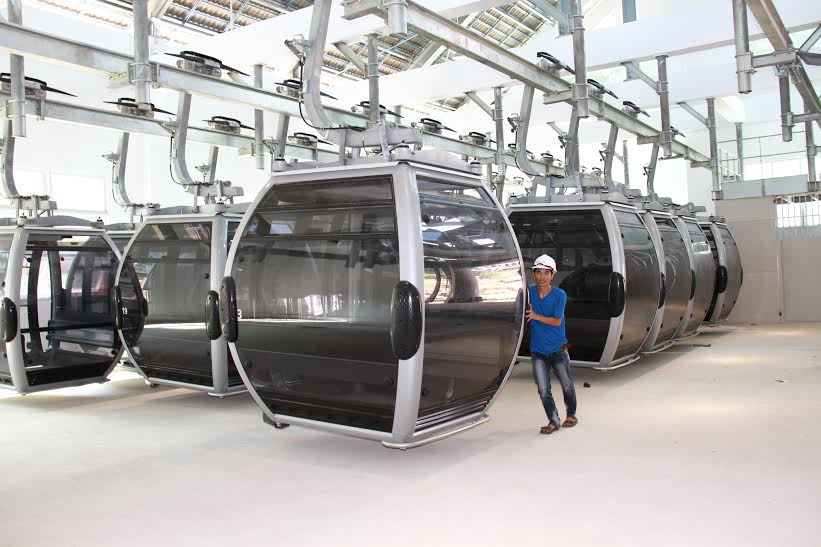 Các cabin được tập kết về ga trên núi Chứa Chan