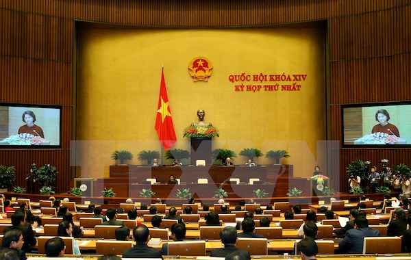Chủ tịch Quốc hội Nguyễn Thị Kim Ngân phát biểu bế mạc kỳ họp. (Ảnh: Thống Nhất/TTXVN)