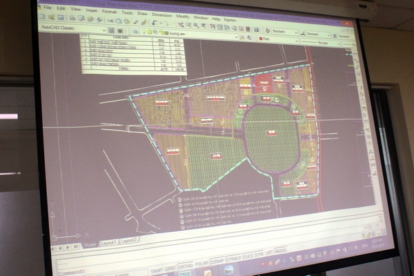 Bản đồ quy hoạch dự kiến khu đất thể thao ở phường Tân Hiệp.