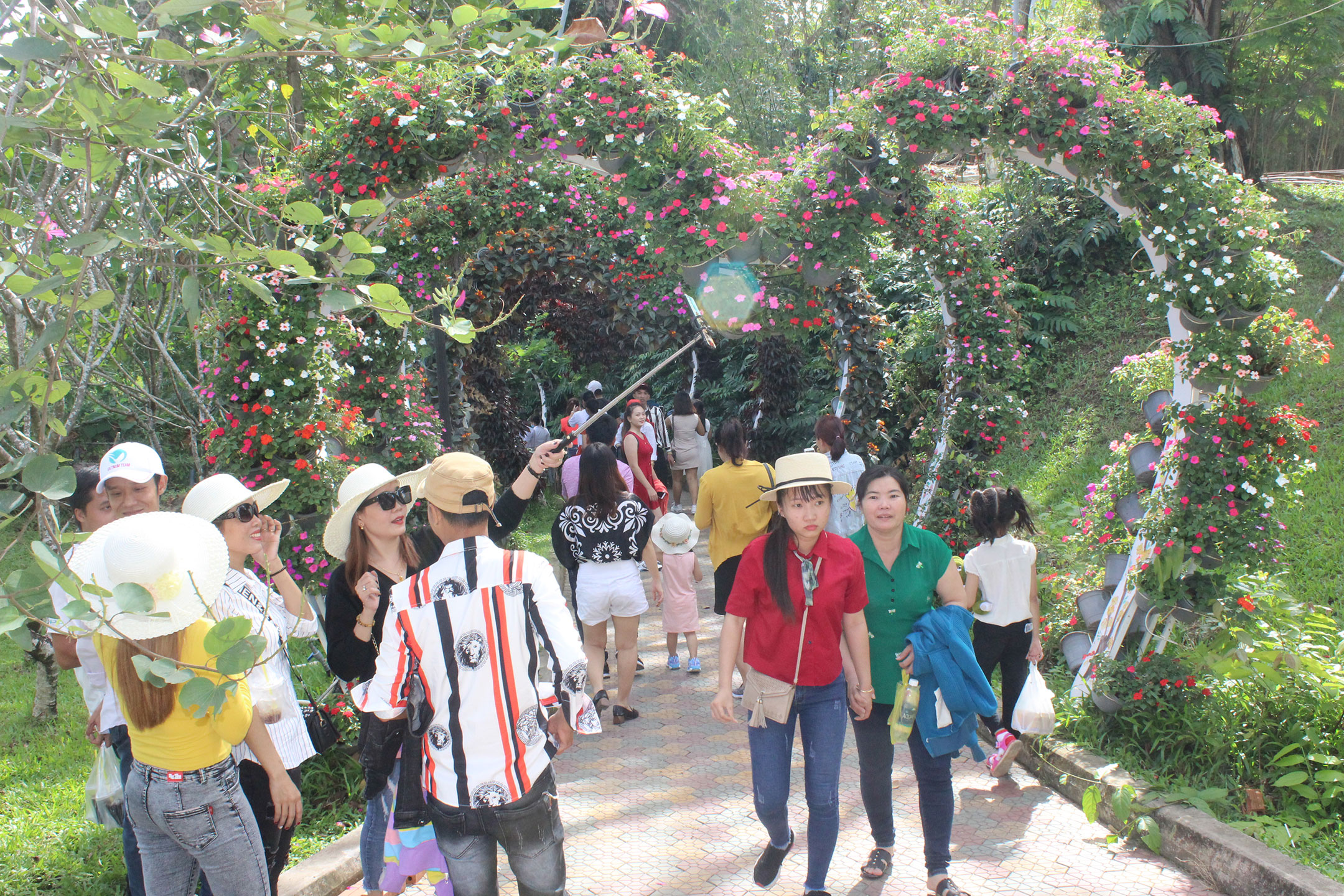 Visitors at Buu Long Tourist Park in Bien Hoa city.