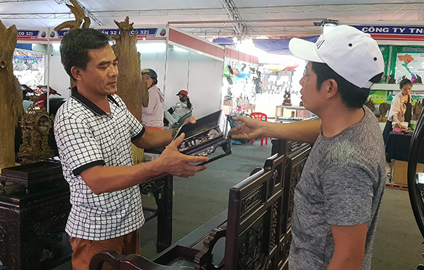 Visitors at the fair.