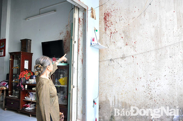 Một nhà dân tại TP.Biên Hòa bị các đối tượng đòi nợ thuê tạt sơn, phá nhà đe dọa (Ảnh TL: T.Tâm)
