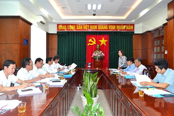 Toàn cảnh buổi làm việc tại Huyện ủy Long Thành.