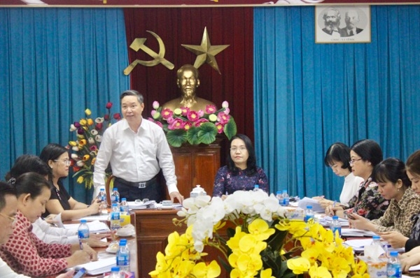 Phó chủ tịch HĐND tỉnh Phạm Ngọc Tuấn phát biểu tại buổi làm việc.