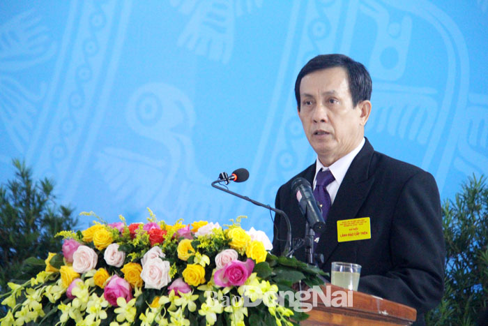 Trưởng ban Tổ chức Tỉnh ủy Phạm Văn Ru phát biểu chỉ đạo đại hội. (Ảnh: Hải Quân)