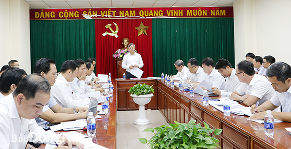 Chủ tịch UBND tỉnh Cao Tiến Dũng phát biểu tại buổi làm việc