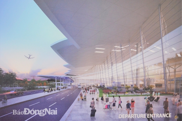 Sân bay Long Thành được kỳ vọng sẽ thúc đẩy một nền kinh tế sân bay phát triển. Trong ảnh: Phối cảnh nhà ga hành khách sân bay Long Thành
