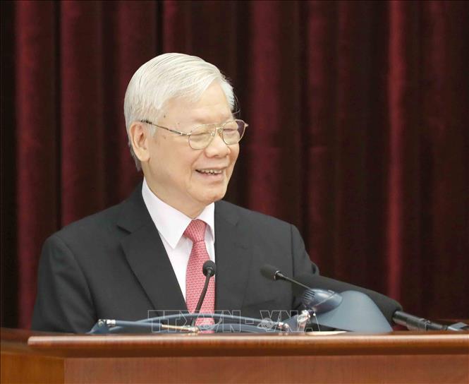 Tổng Bí thư, Chủ tịch nước Nguyễn Phú Trọng phát biểu khai mạc hội nghị.
