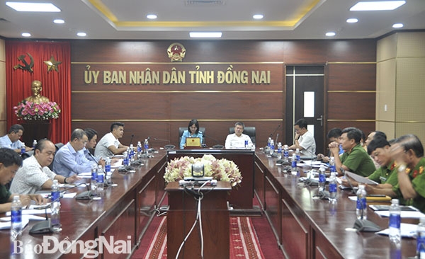 Tại điểm cầu Đồng Nai, Phó chủ tịch UBND tỉnh Nguyễn Thị Hoàng và đại diện các sở, ngành, đơn vị liên quan tham dự.