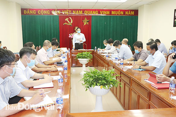 Phó chủ tịch UBND tỉnh Võ Văn Phi chủ trì cuộc họp.