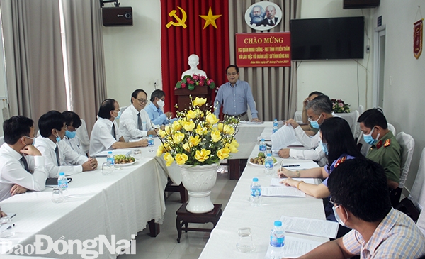 Phó bí thư Tỉnh ủy Quảng Minh Cường phát biểu tại buổi làm việc 