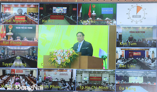Thủ tướng Phạm Minh Chính phát biểu tại hội nghị trực tuyến