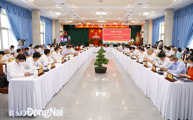 Quang cảnh Hội nghị Ban chấp hành Đảng bộ tỉnh lần thứ 7 khóa XI