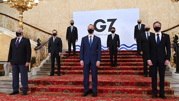 Ngoại trưởng các nước G7 tham dự Hội nghị trực tiếp đầu tiên sau 2 năm. Ảnh: PA