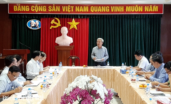Chủ tịch Ủy ban MTTQ Việt Nam tỉnh Cao Văn Quang phát biểu tại buổi làm việc với UBND H.Long Thành