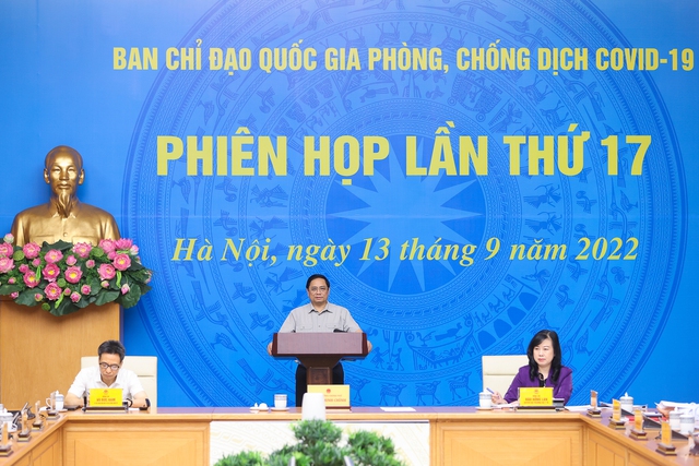 Thủ tướng Phạm Minh Chính – Trưởng Ban Chỉ đạo Quốc gia phòng, chống dịch COVID-19, chủ trì Phiên họp lần thứ 17 của Ban Chỉ đạo - Ảnh: VGP