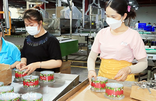 Công ty TNHH Quốc tế Fleming Việt Nam ở Khu công nghiệp Amata (TP.Biên Hòa) sản xuất nến thân thiện với môi trường để xuất khẩu vào Hoa Kỳ. Ảnh: H.Giang