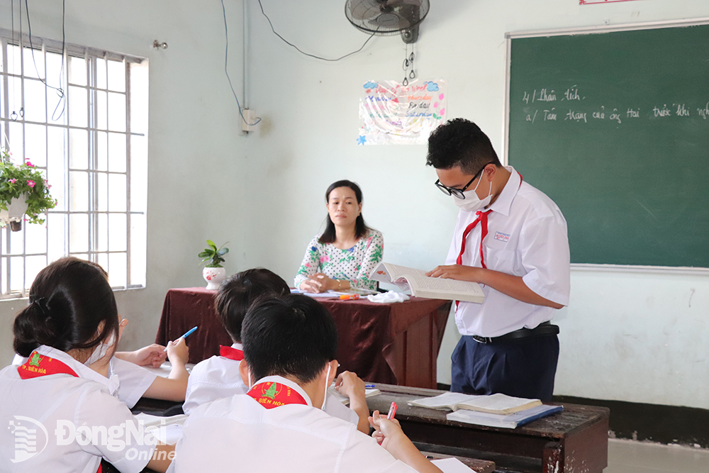 Học sinh Trường THCS Quyết Thắng (P.Quyết Thắng, TP.Biên Hòa) trong giờ học