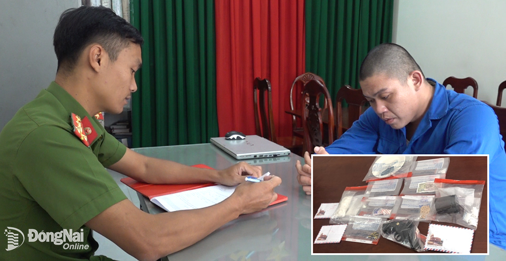 Lấy lời khai đối tượng Lê Trần Bảo Minh, tang vật ma túy và súng cơ quan công an thu giữ