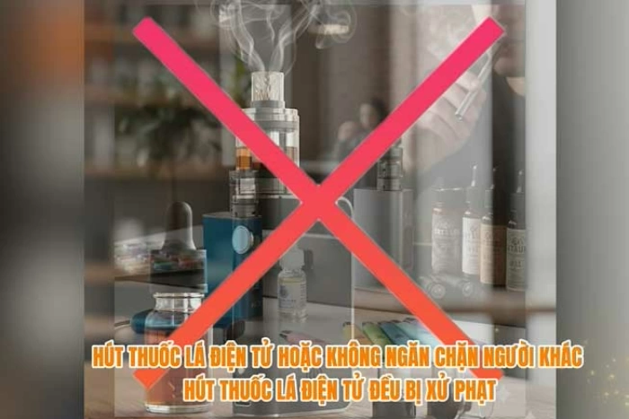 Hút thuốc lá điện tử hoặc không ngăn chặn người khác hút thuốc lá điện tử đều bị xử phạt