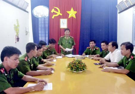 Một buổi triển khai công tác của Đội Cảnh sát điều tra tội phạm về trật tự xã hội Công an huyện Xuân Lộc.