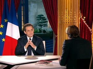 Tổng thống Pháp Nicolas Sarkozy tại cuộc phỏng vấn. (Nguồn: Getty Images)