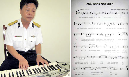 “Nhạc sĩ” Nguyễn Hồng Sơn miệt mài sáng tác tại phòng làm việc.