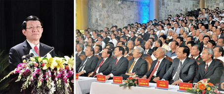 Chủ tịch nước Trương Tấn Sang phát biểu tại lễ kỷ niệm 100 năm Ngày sinh đồng chí Võ Chí Công.