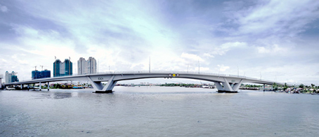 Cầu Thủ Thiêm nối đôi bờ Sài Gòn đã đưa vào sử dụng 3 năm qua sẽ nằm ở vị trí trung tâm của vùng quy hoạch bờ Tây.