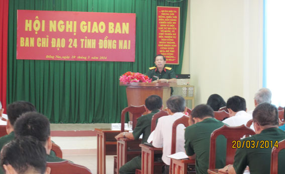 Đại tá Dương Hoà Hiệp phát biểu chỉ đạo tại cuộc họp