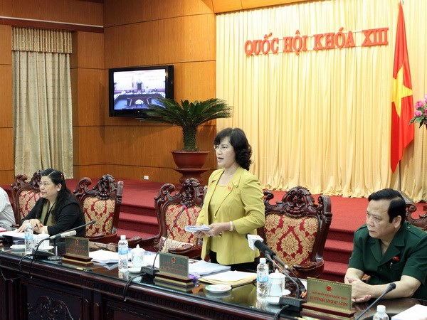 Phó Chủ tịch Quốc hội Nguyễn Thị Kim Ngân phát biểu tại phiên họp. (Ảnh: Dương Giang/TTXVN)