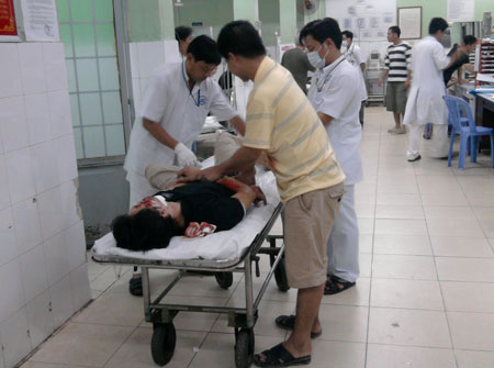 Một ca tai nạn giao thông  cấp cứu tại Bệnh viện đa khoa Đồng Nai