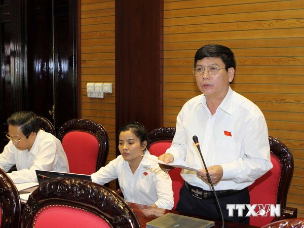 Đại biểu Quốc hội tỉnh Quảng Bình Trần Minh Diệu phát biểu ý kiến tại phiên họp