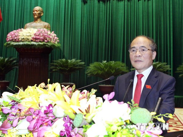 Chủ tịch Quốc hội Nguyễn Sinh Hùng đọc Diễn văn bế mạc.