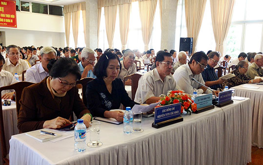 Các đại biểu tham dự hội nghị tại đầu cầu ở tỉnh Đồng Nai