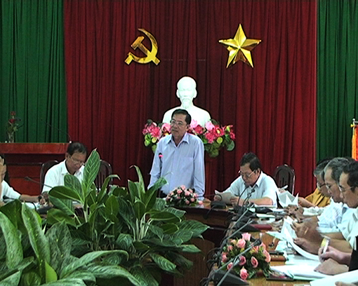 Chủ nhiệm Ủy ban Kiểm tra Tỉnh ủy Trần Minh Thấu  phát biểu tại buổi làm việc