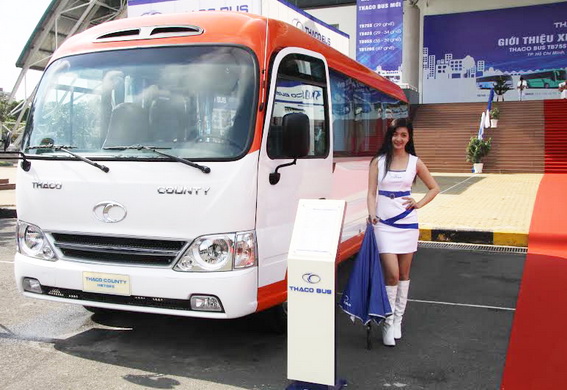 Một trong các phẩm phẩm xe bus được Thaco giới thiệu ra thị trường