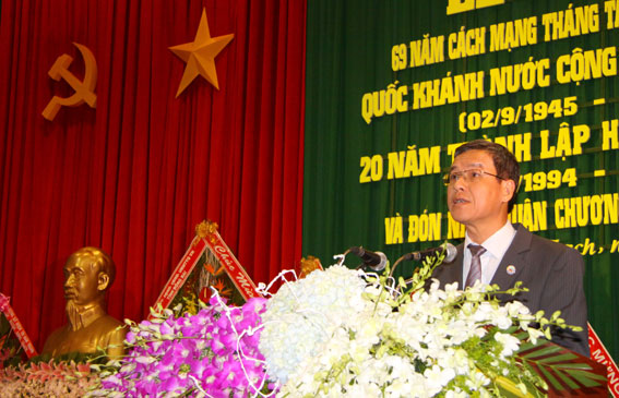 Đồng chí Đinh Quốc Thái phát biểu tại buổi lễ