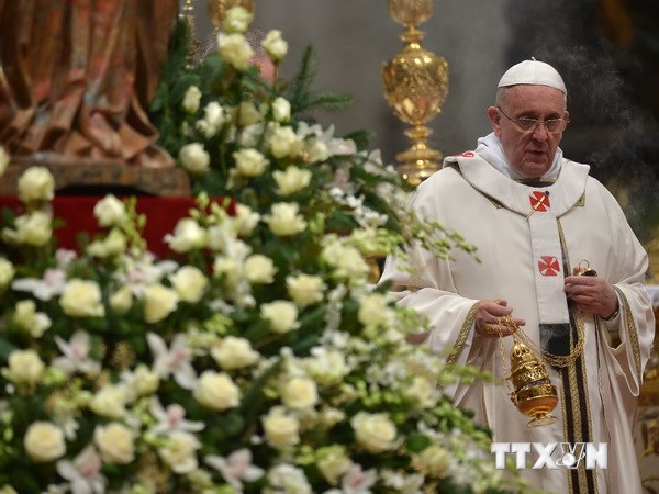 Giáo hoàng Francis tại Tòa Thánh Vatican. (Ảnh: AFP/TTXVN)