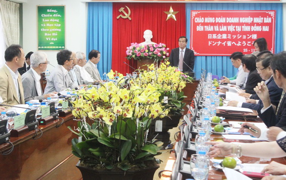 Bí thư Tỉnh ủy Trần Đình Thành phát biểu tại buổi gặp gỡ các doanh nghiệp Nhật Bản