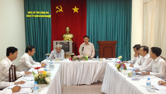 Hình: Đồng chí Đặng Mạnh Trung phát biểu kết luận buổi kiểm tra.