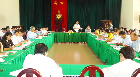 Đồng chí Trần Minh Thấu phát biểu tại buổi kiểm tra