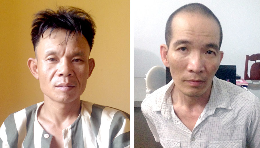 Hai đối tượng Đinh Công Hòa và Võ Hải Băng trong các vụ án ma túy bị công an bắt giữ.