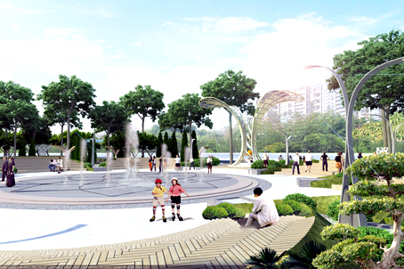 Phối cảnh một góc công viên trong dự án.