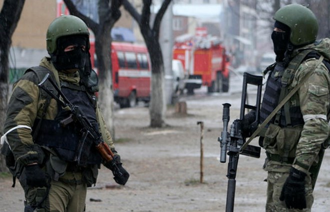 Lực lượng an ninh Nga tại Dagestan. (Nguồn: AP)