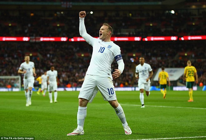 Rooney góp công mang chiến thắng về cho tuyển Anh. (Nguồn: Getty Images)